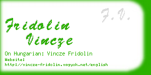 fridolin vincze business card